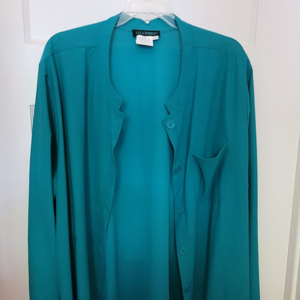 Ulla Popken Teal Cardigan 20/22W